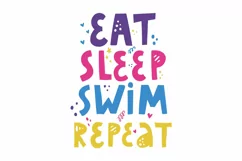 Eat sleep swim repeat. Hand drawn lettering. SVG/PNG/EPS/JPG Product Image 2