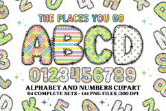 Whimsical Alphabet &amp; Numbers Clipart PNG 300 DPI Product Image 1