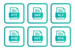 Set Of File Formats Icons Product Image 1
