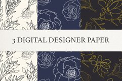 Floral Digital Paper - Scrapbook Papers - Seamless Patterns Product Image 1