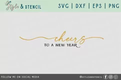 Cheers to New Year SVG - PNG, DXF, SVG, EPS, Cut File Product Image 2