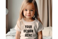 Kids T-Shirt Mockup - Boho Toddler Girls Shirt Mockup Product Image 1