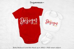 Red & White Baby Bodysuit & Bib Crafter's Mock up Product Image 1