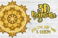 3D Mandala Layered svg Papercut SVG Zentangle tshirt design Product Image 1