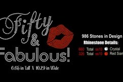 Fifty and Fabulous Rhinestone SVG Template Product Image 2