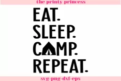 Eat Sleep Camp Repeat svg png dxf eps camping design Product Image 2
