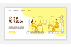 Distant workplace landing page flat vector template Product Image 1