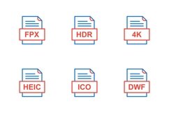 Set Of File Formats Icons Product Image 1
