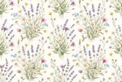 Watercolor Seamless Floral Pattern Mother's Day Product Image 1