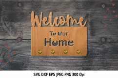 Welcome to Our Home SVG|Farmhouse Sign|Key Holder Cut files Product Image 1