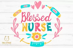 Blessed Nurse SVG, Nurse Floral Monogram SVG, Nurse Tattoo Product Image 2