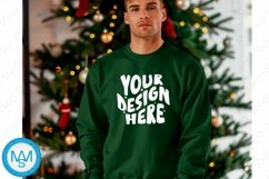 Green men Sweatshirt empty space Mockup, christmas Gildan Product Image 1