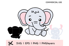 Baby Elephant Clipart Bundle | 21 Cute Nursery Animals SVG P Product Image 10
