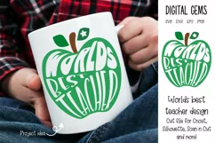 Apple, Worlds best teacher. SVG / PNG / DXF / PNG Product Image 1