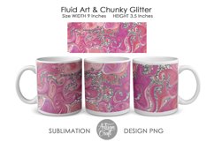 Sublimation mug template, fluid art, chunky glitter Product Image 2