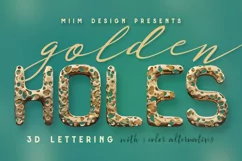 Full Of Holes - Golden 3D Lettering Product Image 1