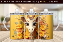 Giraffe Sippy Cup Sublimation | 12oz Sippy Tumbler Product Image 1