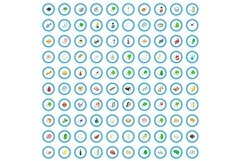 100 south korea icons set, isometric 3d style Product Image 1