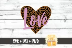 Love Leopard Print Heart - Valentine SVG PNG DXF Cut Files Product Image 2