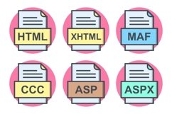 Set Of File Formats Icons Product Image 1