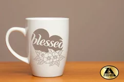 Heart SVG PNG EPS DXF Blessed SVG Floral Heart SVG Cut files Product Image 6