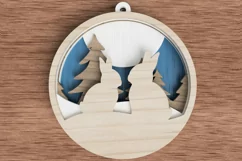 Christmas ornament laser cut file - Bunny family of 2 Product Image 3