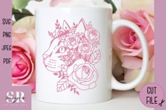 Floral Cat SVG | vinyl cutting | Cat cut file Product Image 1