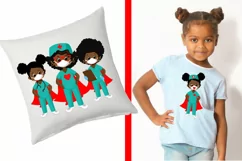 African american kids Nurse, doctor, pandemic clipart Product Image 4