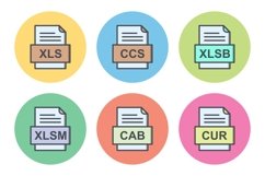 Set Of File Formats Icons Product Image 1