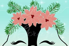 Penguin Face With Poinsettia SVG Dxf Eps Png PDF Files Product Image 2