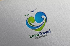 Travel and Tourism Logo with Love, Sea, and Beach Product Image 3