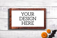 Halloween Wooden Sign Mock Up - Horizontal Product Image 1