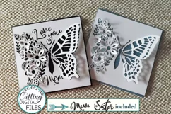 Pop up floral butterfly Mothers Day Sister Love you svg card Product Image 1