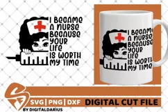 Nurse svg, Peeking Girl svg, Nurse Life svg, Medical svg Product Image 2