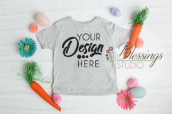 Easter Heather Gray Childrens T Shirt Mockup Kids Shirt Mock Product Image 1