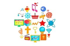 Image icons set, cartoon style Product Image 1