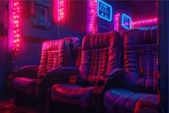 Futuristic neon lit vehicle interior Product Image 1