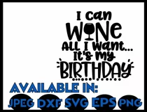 Birthday SVG DXF JPEG Silhouette Cameo Cricut wine svg girl Product Image 3