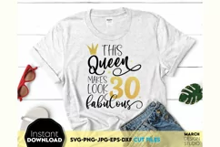 Queen SVG, 30Birthday SVG, Fabulous Gift SVG, SVG File, Gift Product Image 2