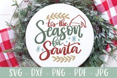 Tis The Season for Santa SVG, Christmas SVG, Hand Lettered Product Image 1