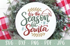 Tis The Season for Santa SVG, Christmas SVG, Hand Lettered Product Image 1