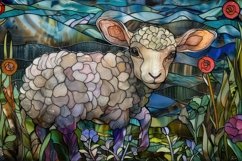 Sheep Stained Glass Background Wallpaper Product Image 1