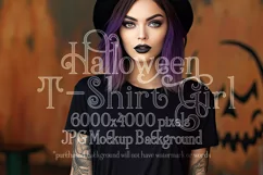 Halloween T-Shirt Mockup for Women, Black T-Shirt Mockup, 13 Product Image 1