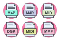 Set Of File Formats Icons Product Image 1