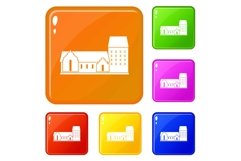 Hotel icons set vector color Product Image 1