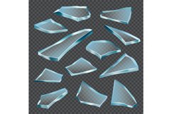 Damaged glass shapes. Shattered mirror or window transparent Product Image 1