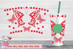Butterfly Tumbler svg, Full Wrap Venti Cold Cup 24 oz Product Image 1