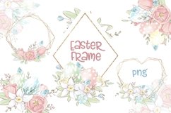 Easter Frames Watercolor Clipart Product Image 1