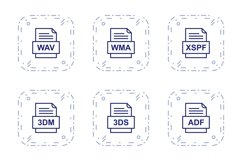 Set Of File Formats Icons Product Image 1