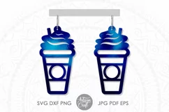 Coffee earring SVG, coffee jewelry, earrings template Product Image 1